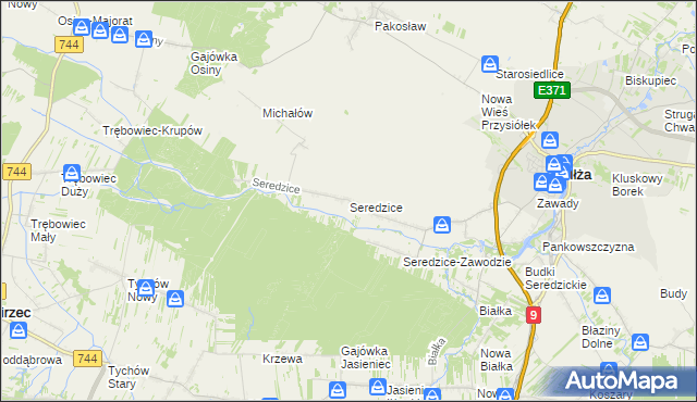 mapa Seredzice, Seredzice na mapie Targeo