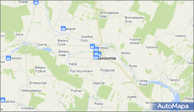 mapa Serokomla, Serokomla na mapie Targeo