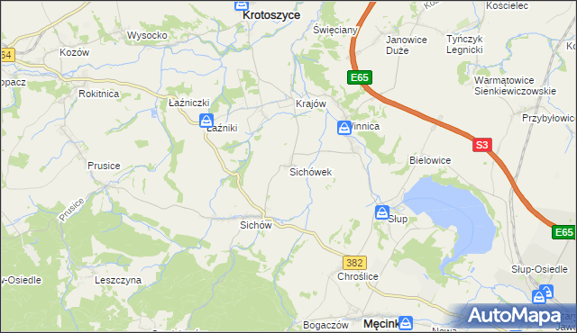 mapa Sichówek, Sichówek na mapie Targeo