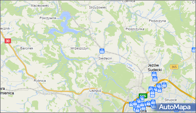 mapa Siedlęcin, Siedlęcin na mapie Targeo