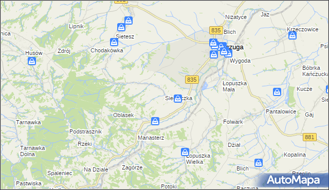 mapa Siedleczka, Siedleczka na mapie Targeo
