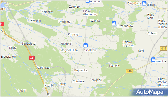 mapa Siedlików, Siedlików na mapie Targeo