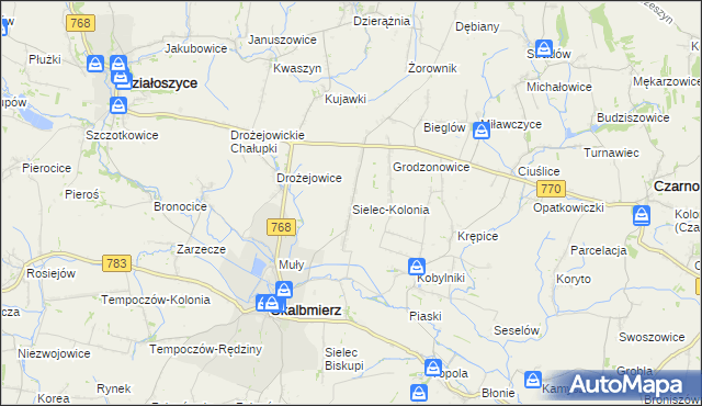 mapa Sielec-Kolonia, Sielec-Kolonia na mapie Targeo