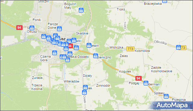 mapa Sieniczno, Sieniczno na mapie Targeo