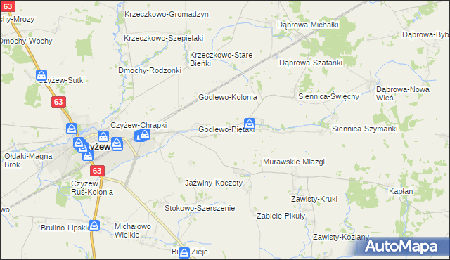 mapa Siennica-Klawy, Siennica-Klawy na mapie Targeo