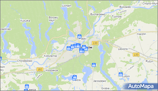 mapa Sieraków powiat międzychodzki, Sieraków powiat międzychodzki na mapie Targeo