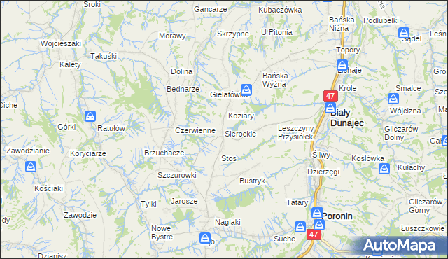 mapa Sierockie, Sierockie na mapie Targeo