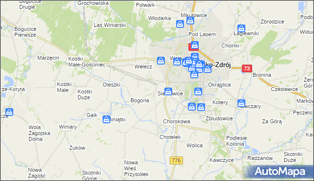 mapa Siesławice, Siesławice na mapie Targeo