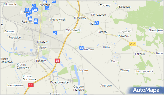 mapa Sikorowo gmina Inowrocław, Sikorowo gmina Inowrocław na mapie Targeo