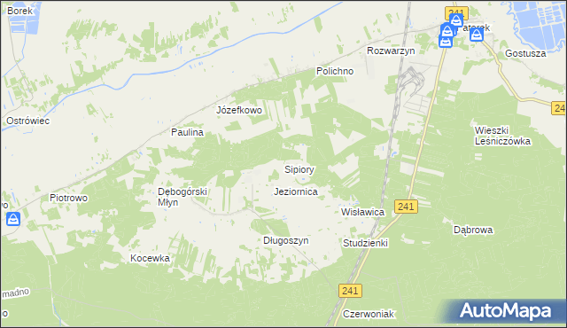 mapa Sipiory, Sipiory na mapie Targeo