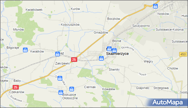 mapa Skalmierzyce, Skalmierzyce na mapie Targeo