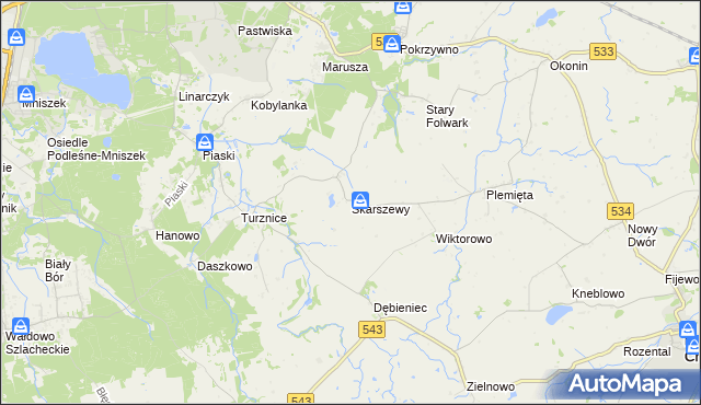 mapa Skarszewy gmina Grudziądz, Skarszewy gmina Grudziądz na mapie Targeo