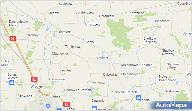 mapa Skotniki gmina Ozorków, Skotniki gmina Ozorków na mapie Targeo