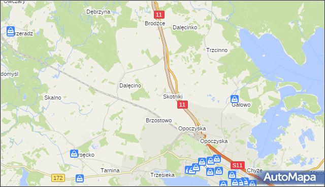 mapa Skotniki gmina Szczecinek, Skotniki gmina Szczecinek na mapie Targeo