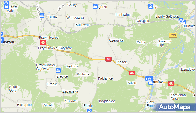 mapa Skowronów gmina Janów, Skowronów gmina Janów na mapie Targeo