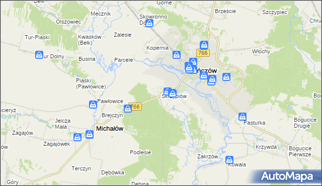 mapa Skrzypiów, Skrzypiów na mapie Targeo