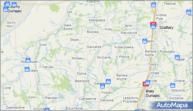 mapa Skrzypne, Skrzypne na mapie Targeo