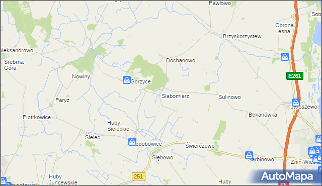 mapa Słabomierz gmina Żnin, Słabomierz gmina Żnin na mapie Targeo
