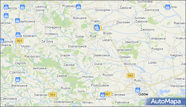 mapa Sławkowice, Sławkowice na mapie Targeo