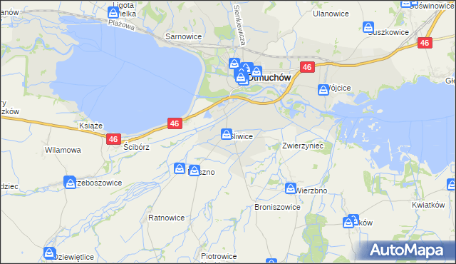 mapa Śliwice gmina Otmuchów, Śliwice gmina Otmuchów na mapie Targeo