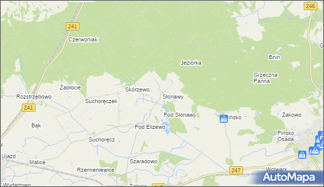mapa Słonawy gmina Szubin, Słonawy gmina Szubin na mapie Targeo