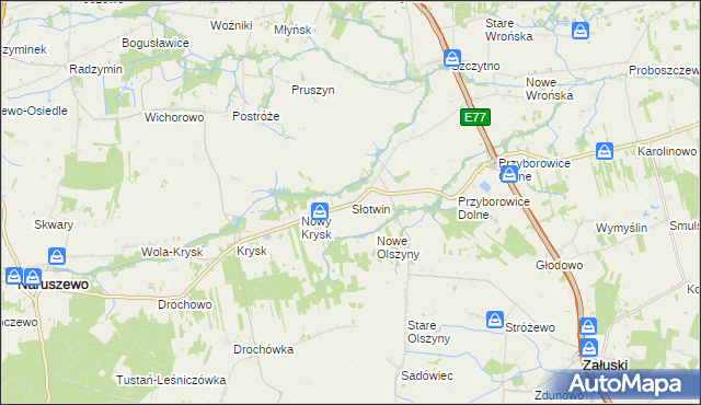 mapa Słotwin, Słotwin na mapie Targeo