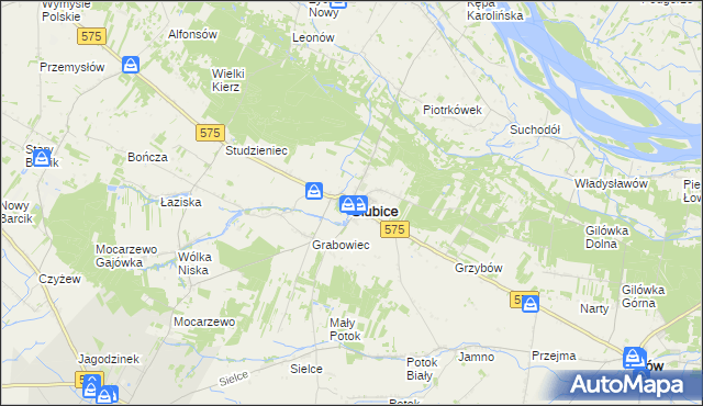 mapa Słubice powiat płocki, Słubice powiat płocki na mapie Targeo