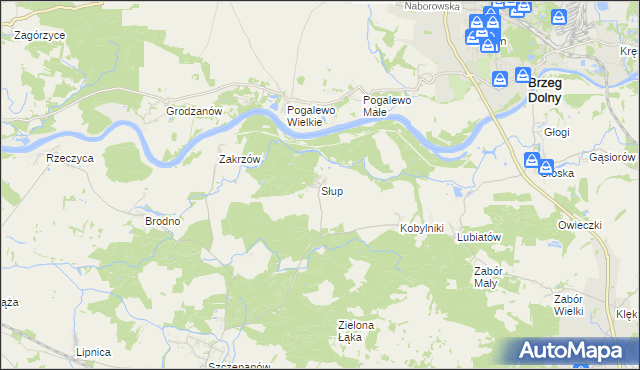 mapa Słup gmina Środa Śląska, Słup gmina Środa Śląska na mapie Targeo