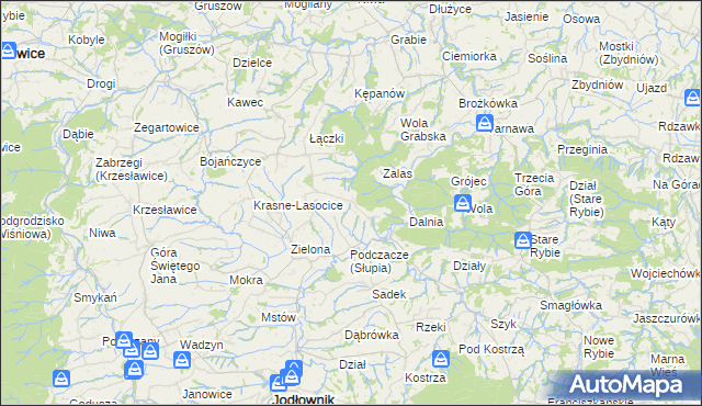 mapa Słupia gmina Jodłownik, Słupia gmina Jodłownik na mapie Targeo