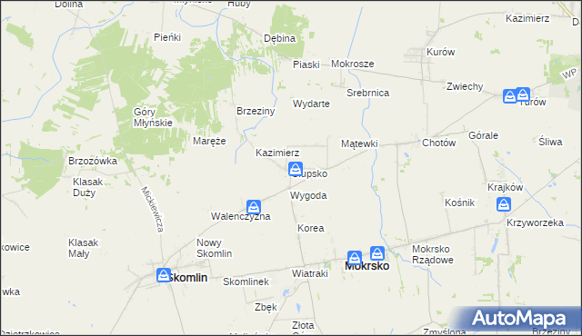 mapa Słupsko gmina Mokrsko, Słupsko gmina Mokrsko na mapie Targeo