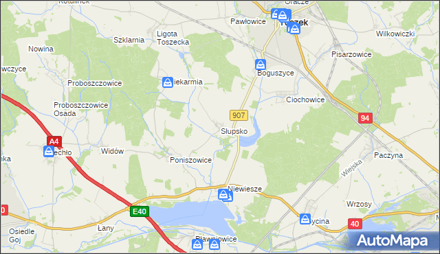 mapa Słupsko gmina Rudziniec, Słupsko gmina Rudziniec na mapie Targeo