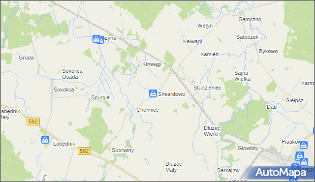 mapa Śmiardowo gmina Sępopol, Śmiardowo gmina Sępopol na mapie Targeo