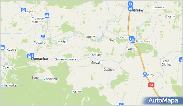 mapa Śmiary, Śmiary na mapie Targeo