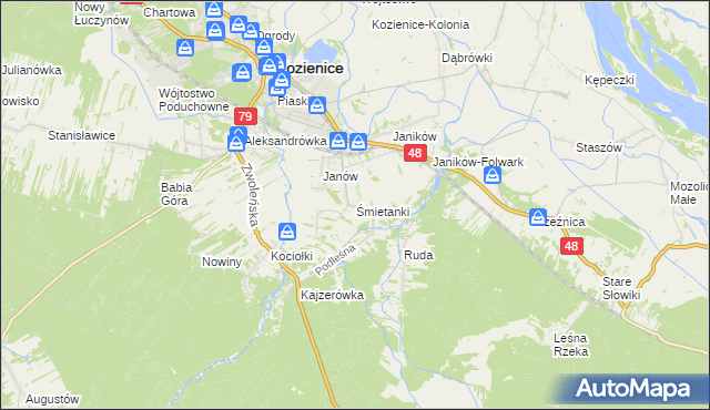 mapa Śmietanki, Śmietanki na mapie Targeo