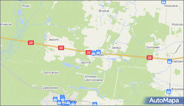 mapa Śmiłowo gmina Kaczory, Śmiłowo gmina Kaczory na mapie Targeo