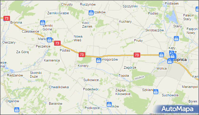 mapa Smogorzów gmina Stopnica, Smogorzów gmina Stopnica na mapie Targeo