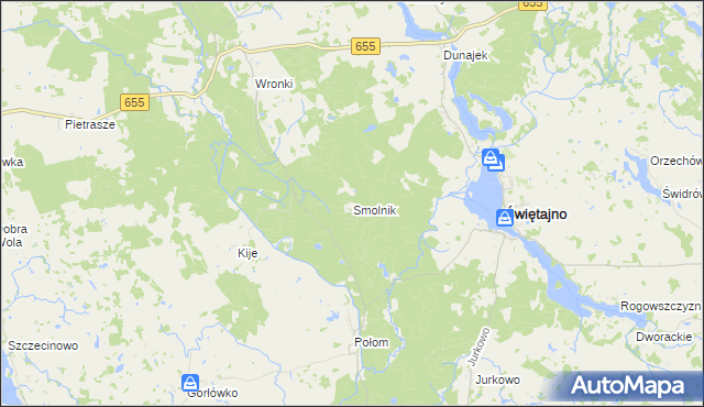 mapa Smolnik gmina Świętajno, Smolnik gmina Świętajno na mapie Targeo