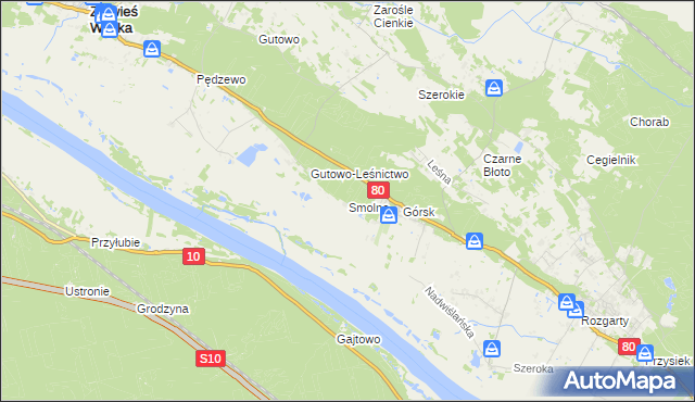 mapa Smolno gmina Zławieś Wielka, Smolno gmina Zławieś Wielka na mapie Targeo