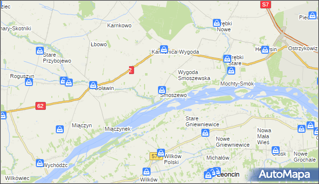 mapa Smoszewo, Smoszewo na mapie Targeo