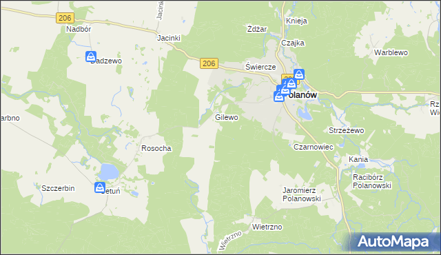 mapa Smugi gmina Polanów, Smugi gmina Polanów na mapie Targeo