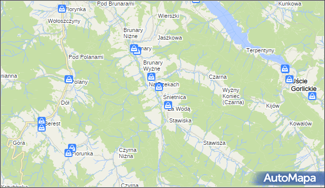 mapa Śnietnica, Śnietnica na mapie Targeo