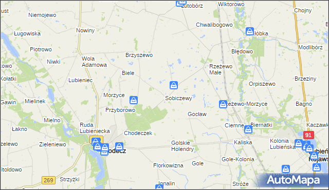 mapa Sobiczewy, Sobiczewy na mapie Targeo