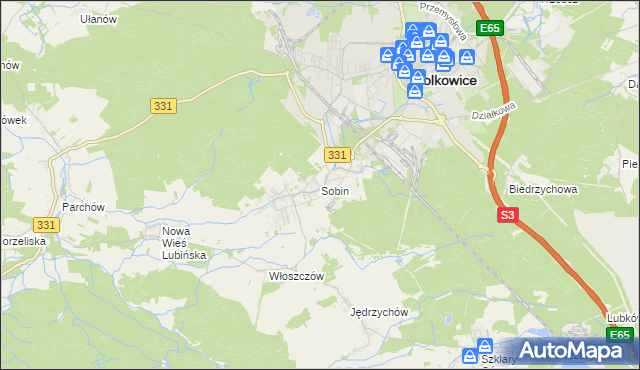 mapa Sobin, Sobin na mapie Targeo