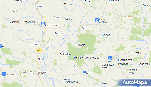 mapa Sobocin, Sobocin na mapie Targeo