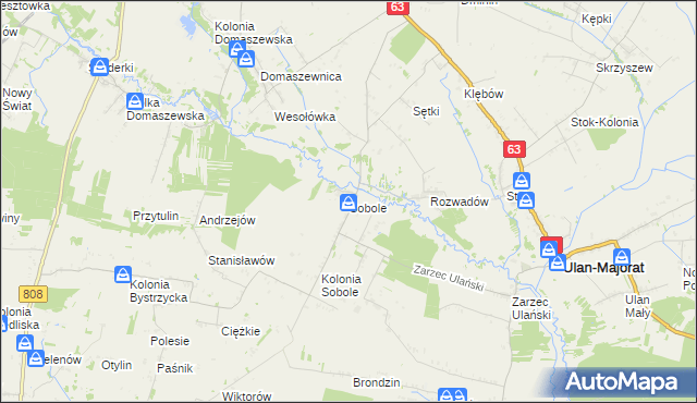 mapa Sobole gmina Ulan-Majorat, Sobole gmina Ulan-Majorat na mapie Targeo