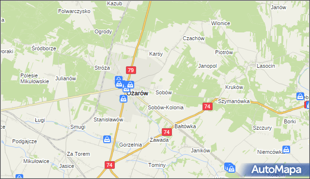 mapa Sobów, Sobów na mapie Targeo