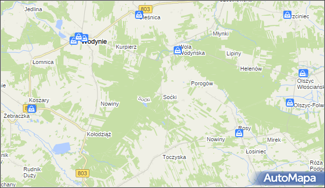 mapa Soćki, Soćki na mapie Targeo