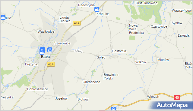 mapa Solec gmina Biała, Solec gmina Biała na mapie Targeo