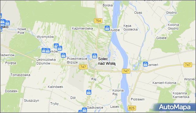 mapa Solec nad Wisłą, Solec nad Wisłą na mapie Targeo