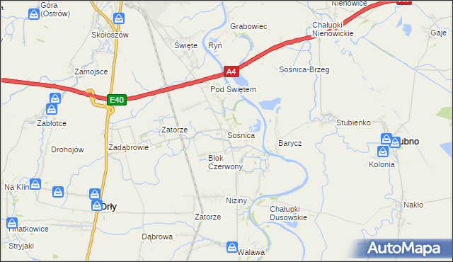 mapa Sośnica gmina Radymno, Sośnica gmina Radymno na mapie Targeo